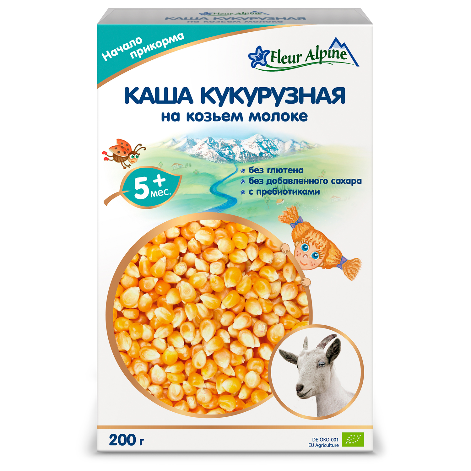 Каша Fleur Alpine кукуруза козье молоко 200 г с 5 месяцев