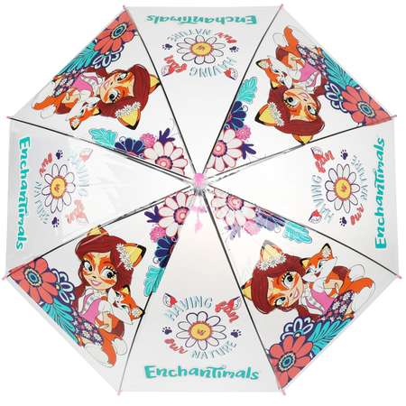 Зонт детский Играем Вместе Enchantimals прозрачный 50см + свисток 268900