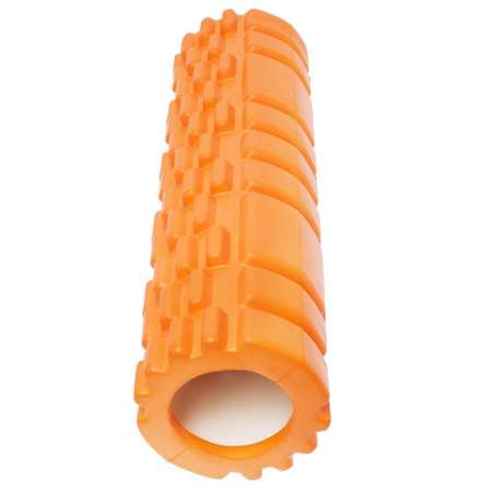 Ролик массажный STRONG BODY спортивный для фитнеса МФР йоги и пилатес 30 см х 8 см оранжевый