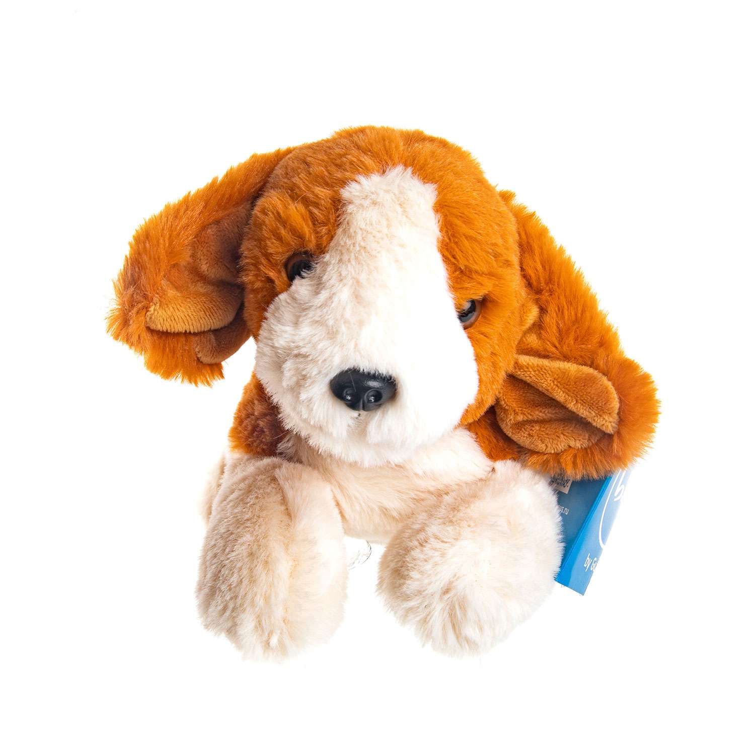 Мягкая игрушка BUTTON BLUE Собачка лежачая трехцветная 28 см - фото 1