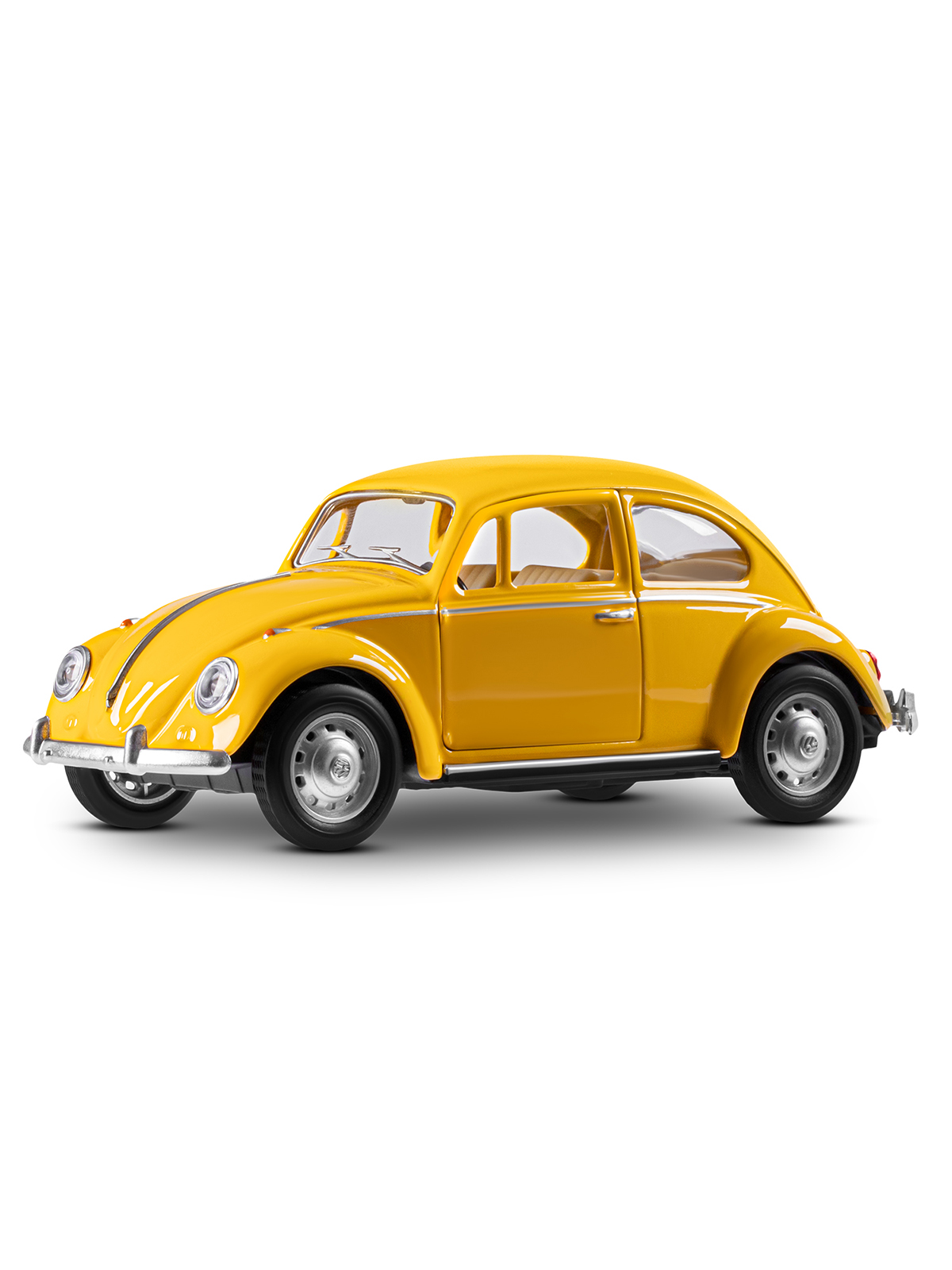 Автомобиль АВТОпанорама Volkswagen Classical Beetle 1967 1:28 желтый JB1251658 - фото 6