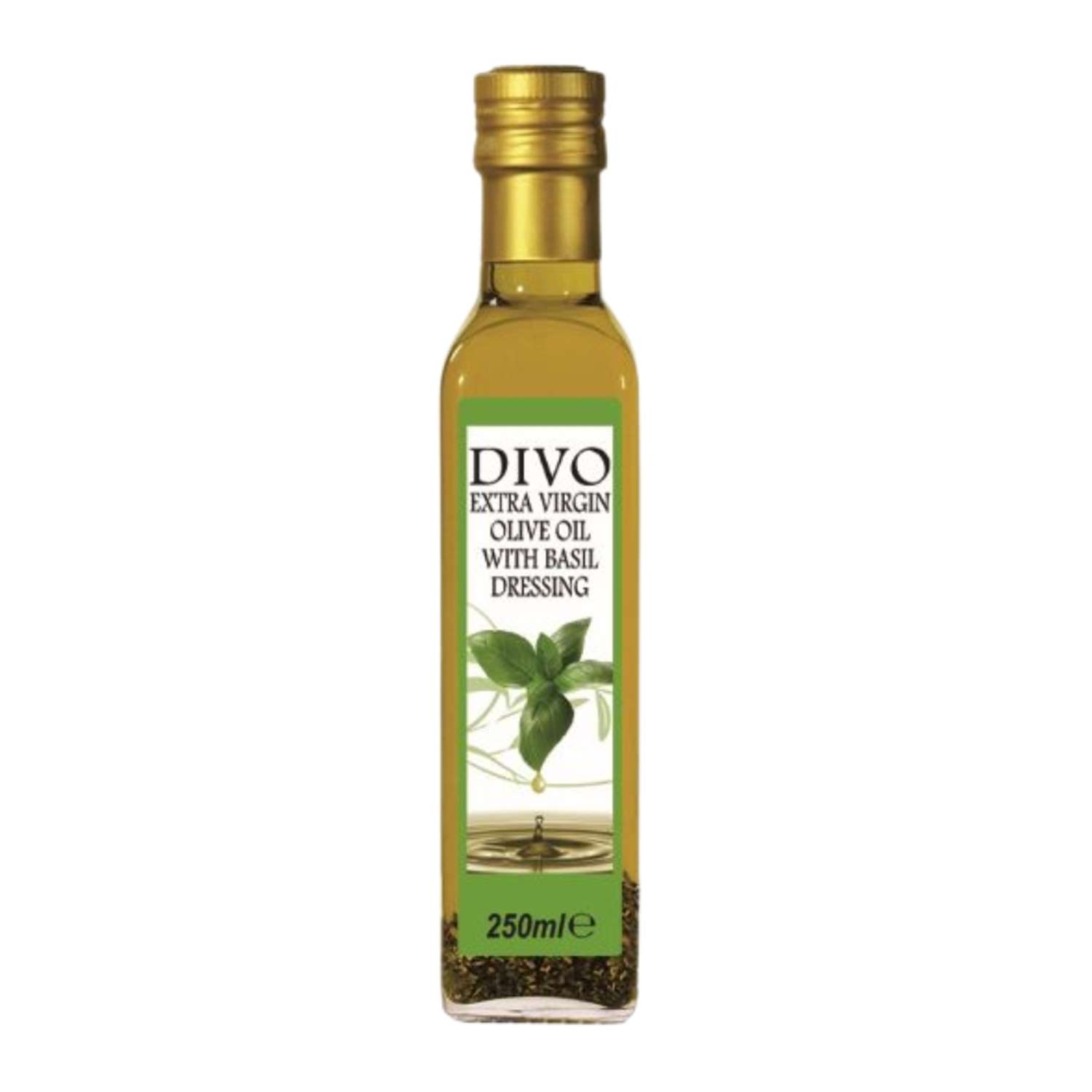 Масло оливковое DIVO Extra Virgin с ароматом базилика 0.25л - фото 1