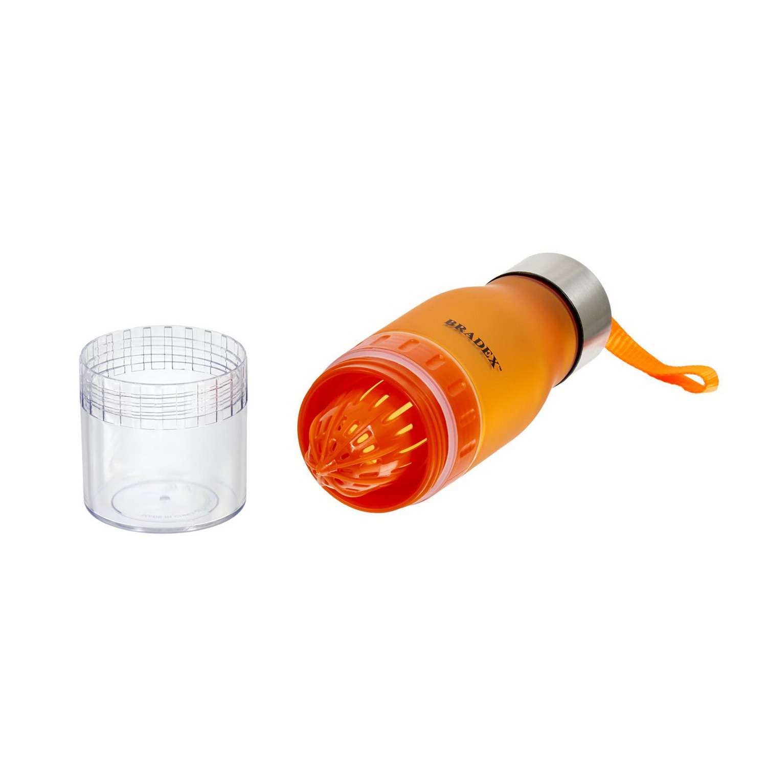 Бутылка для воды Bradex 0.6л оранжевая с соковыжималкой SF 0519 - фото 2