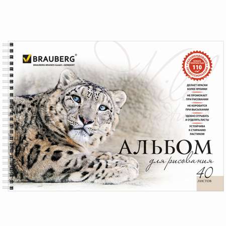 Альбом для рисования Brauberg комплект 4шт Хищники А4 40л 205х290мм