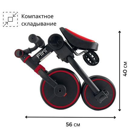 Беговел-велосипед 4в1 детский Bubago Flint черно-красный