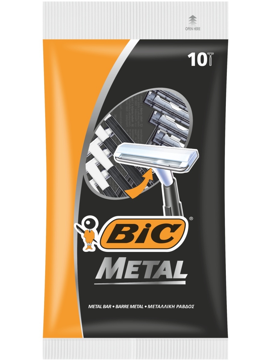 Набор бритв BIC одноразовых Metal 10 шт - фото 1