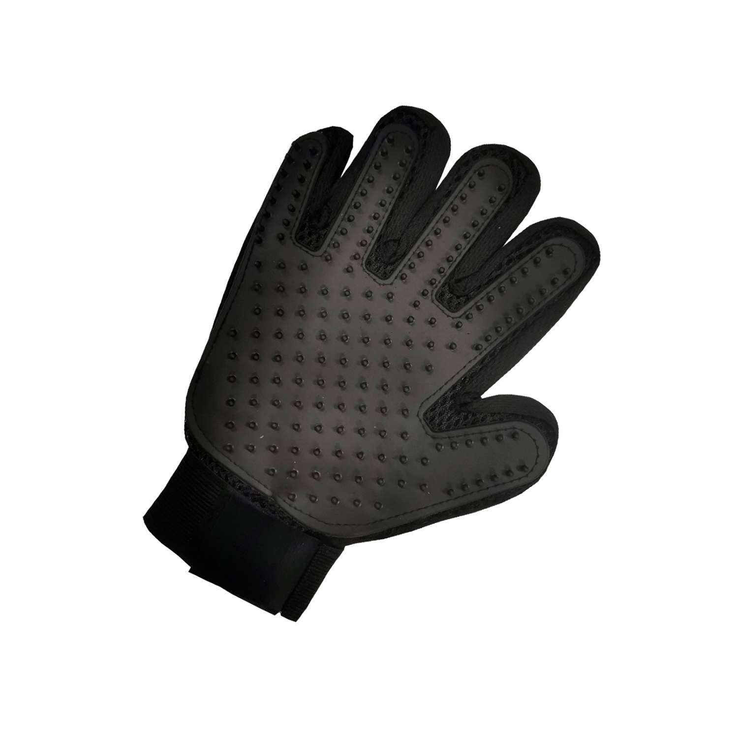 Перчатка для груминга Stefan массажная для вычесывания шерсти животных черная 23х17см - фото 1