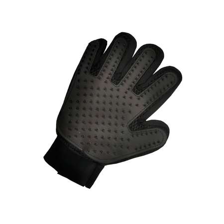 Перчатка для груминга Stefan массажная для вычесывания шерсти животных черная 23х17см