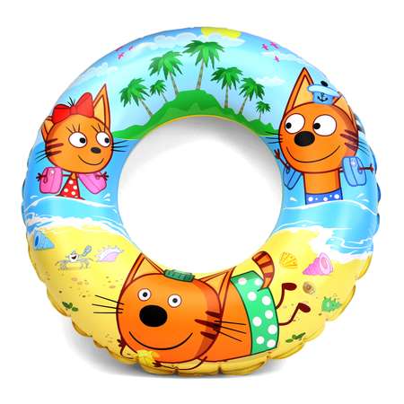 Набор для плавания ND Play надувной Три кота круг и нарукавники
