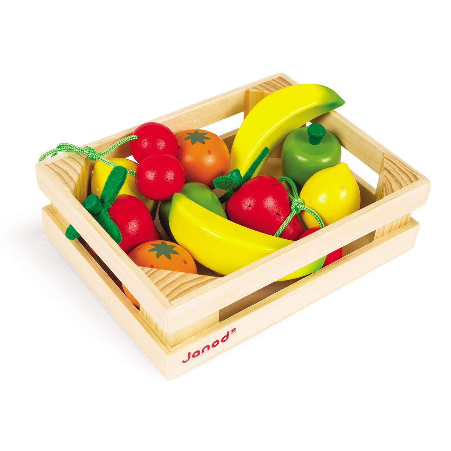 Набор фруктов в ящике Janod 12 предметов - фото 1