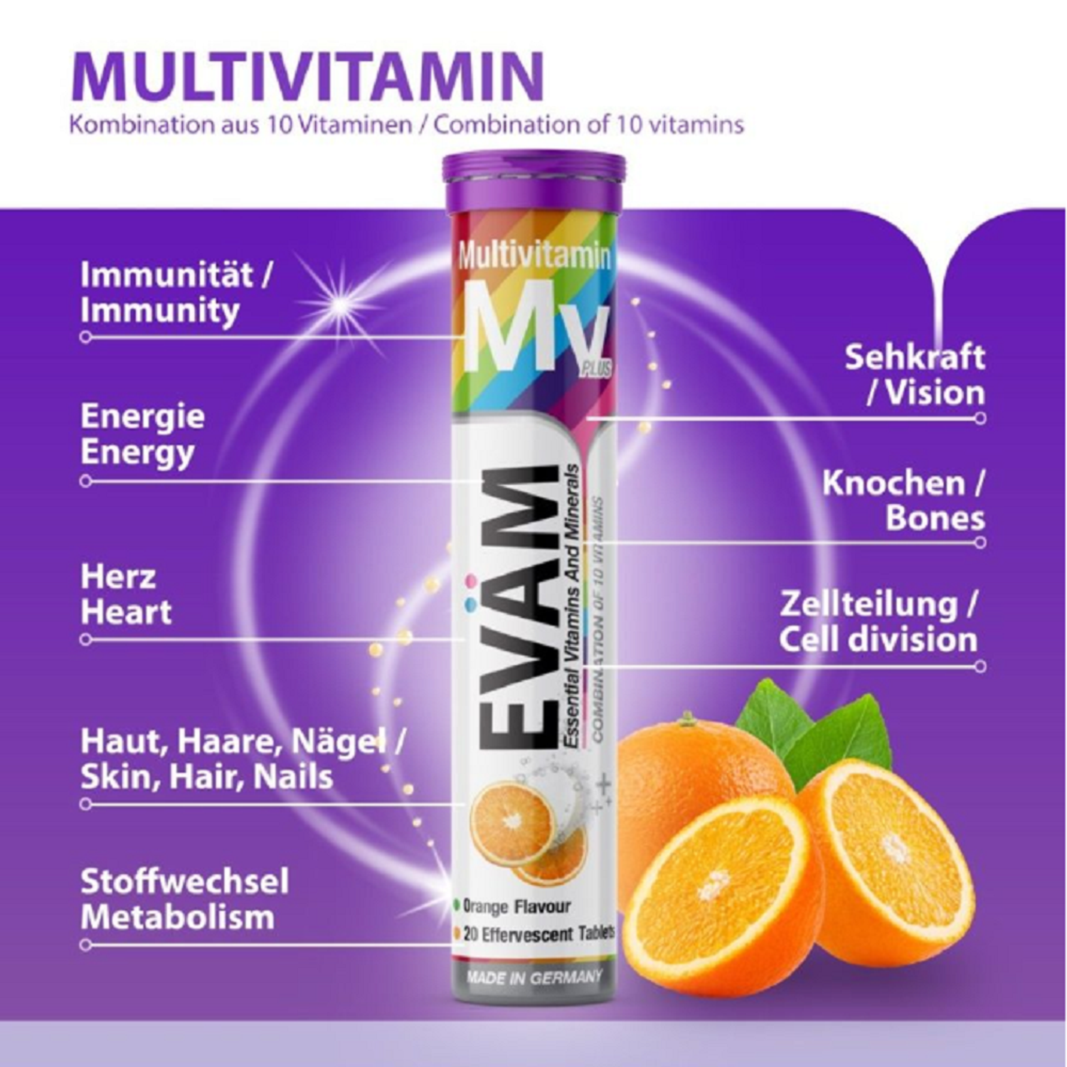 Мультивитамины EVAM шипучие таблетки для иммунитета 20 таблеток - фото 8