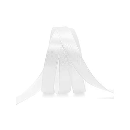 Лента Айрис атласная упаковочная флористическая 1.2 см 22.86 м 001 белоснежный