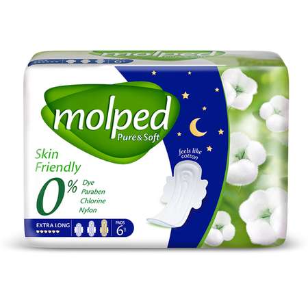 Гигиенические прокладки Molped Pure and Soft ночные 6 шт