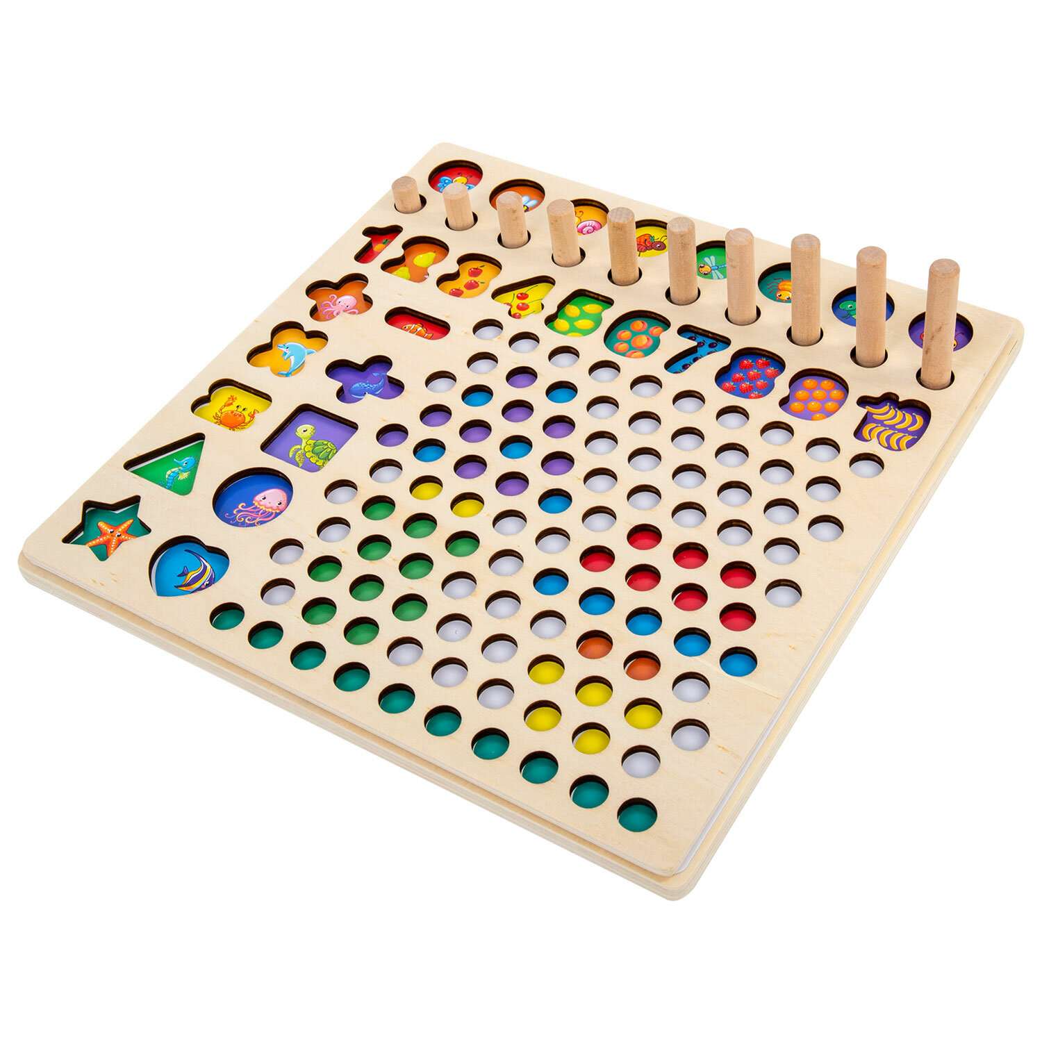 Сортер деревянный Brauberg для малышей мозаика Монтессори развивающие игрушки - фото 4