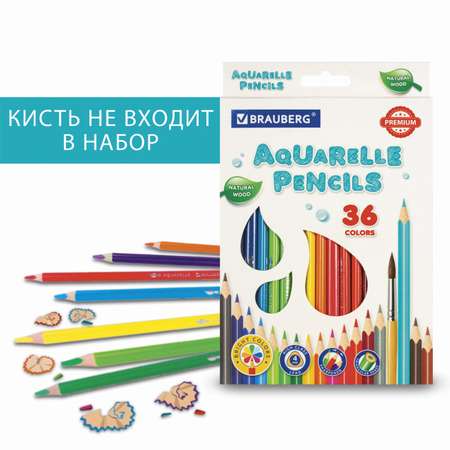 Карандаши цветные Brauberg акварельные Premium Aquarelle 36 шт