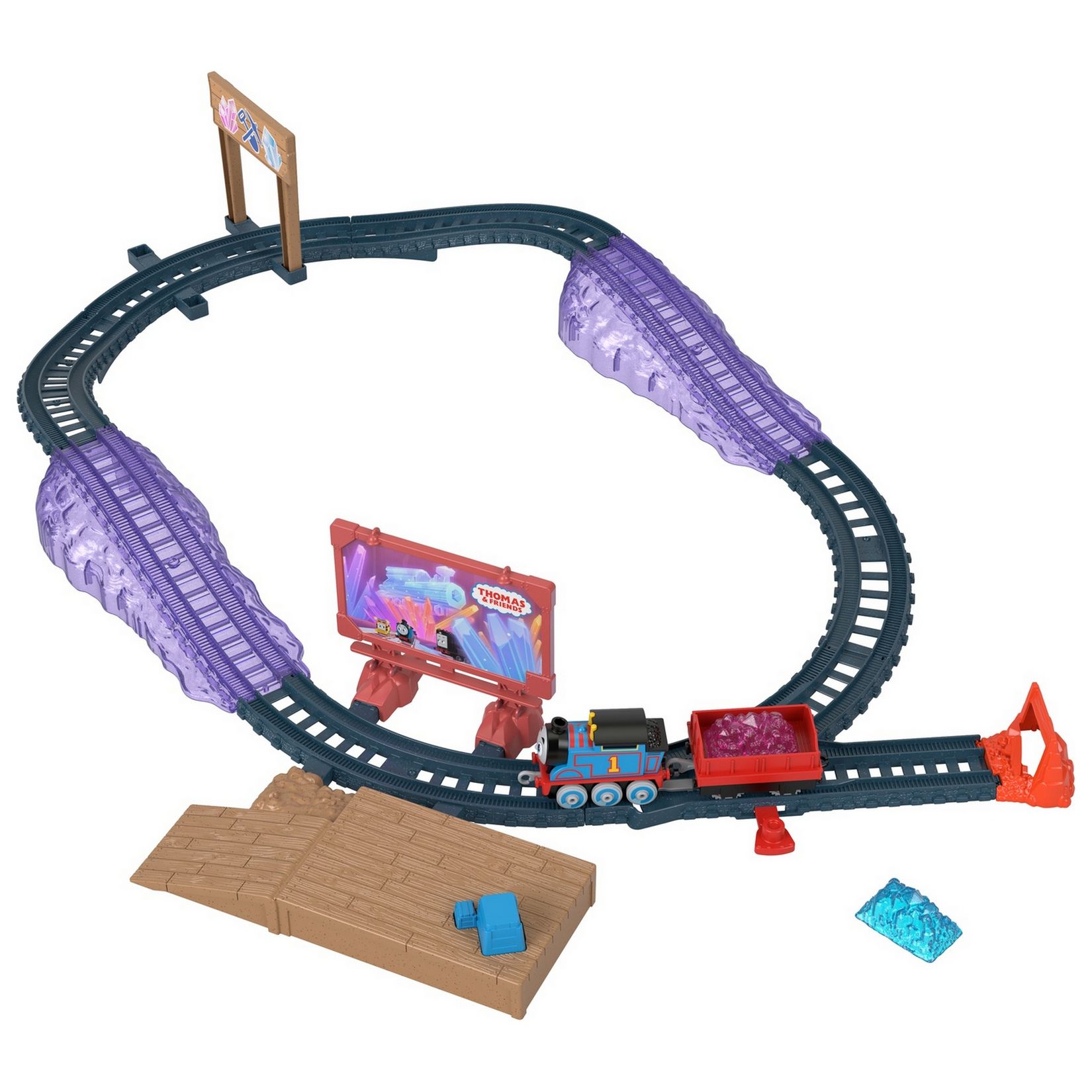 Набор игровой Thomas & Friends Трассы Железная дорога Томас и хрустальные шахты HGY83 HGY82 - фото 4