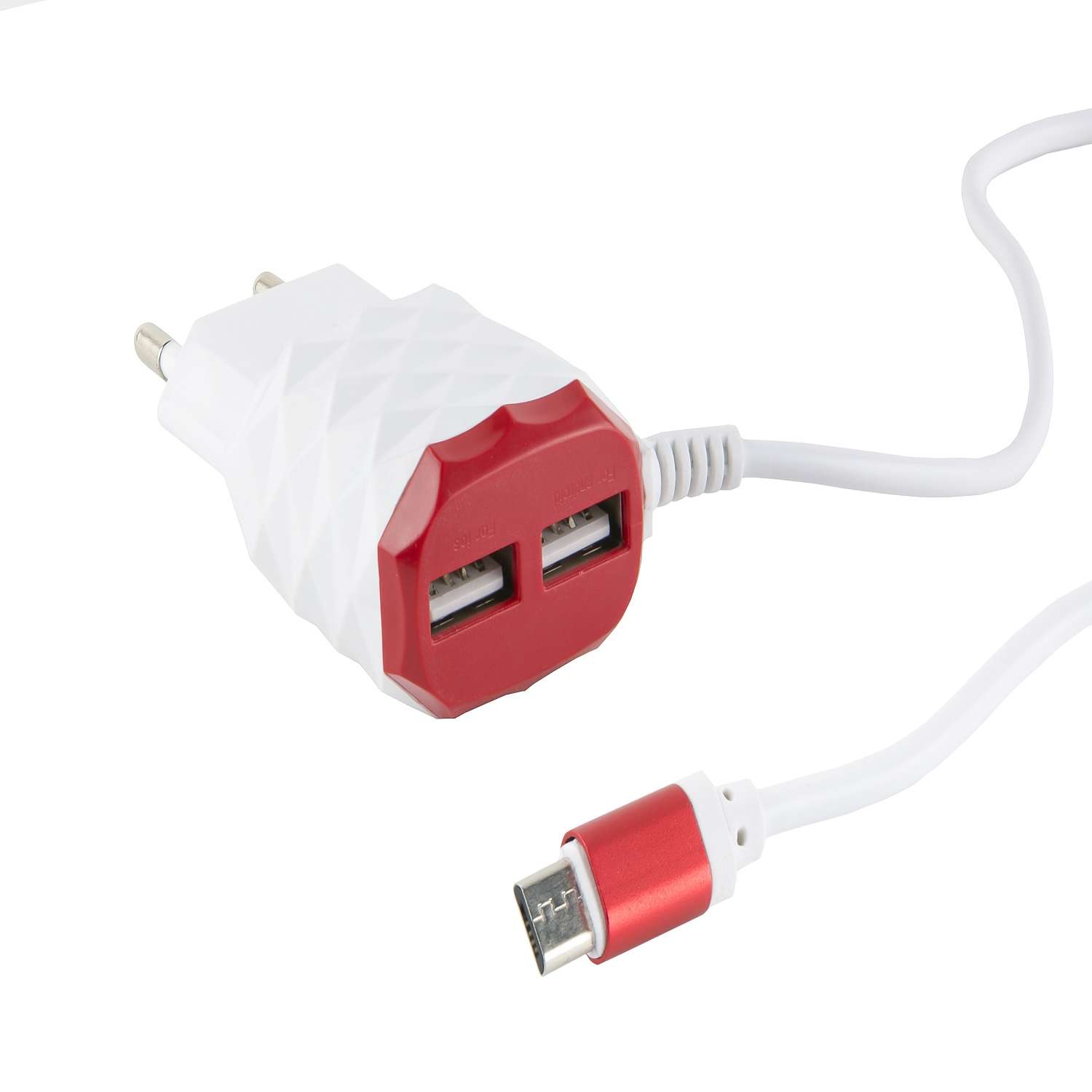 Зарядное устройство RedLine 2 USB+MicroUSB модель NC-2.1AC 2.1A красный - фото 2