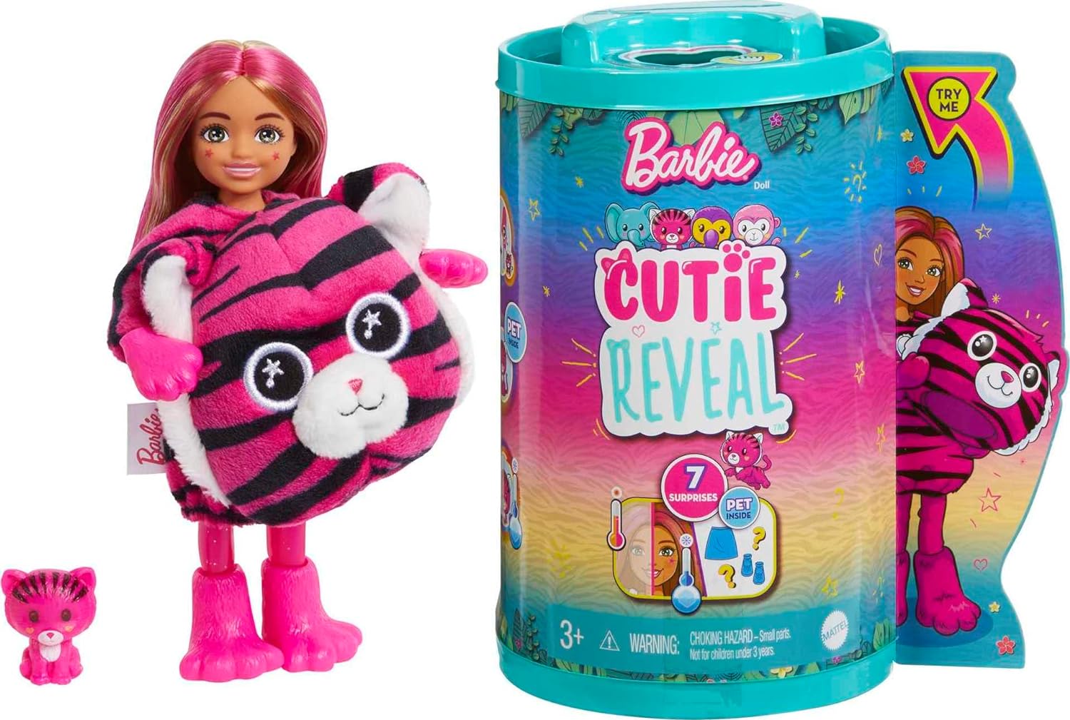 Кукла мини Barbie Cutie Reveal Челси Тигр HKR15 - фото 1