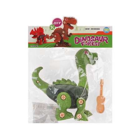 Конструктор-скрутка Наша Игрушка для малышей с отверткой зеленый динозавр