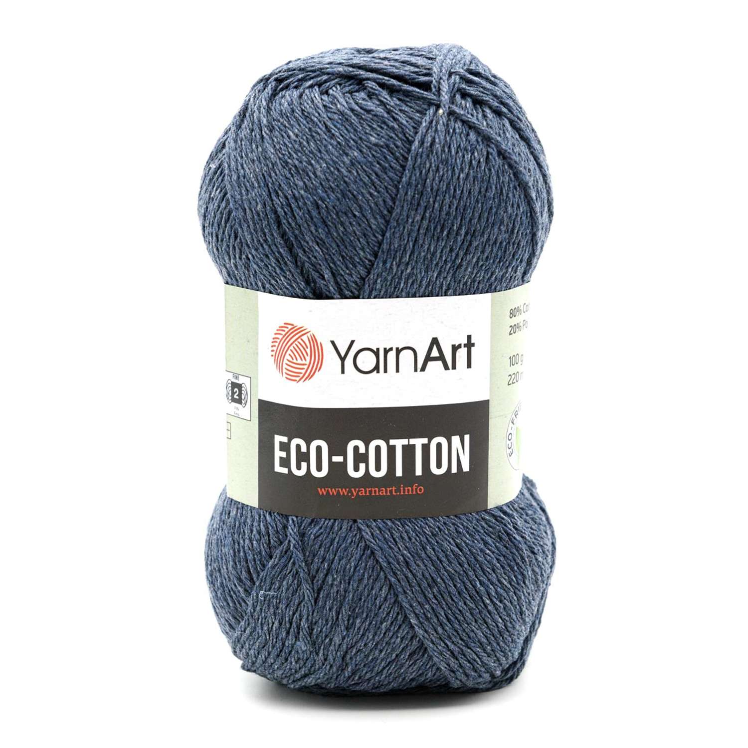 Пряжа YarnArt Eco Cotton комфортная для летних вещей 100 г 220 м 773 джинс 5 мотков - фото 6