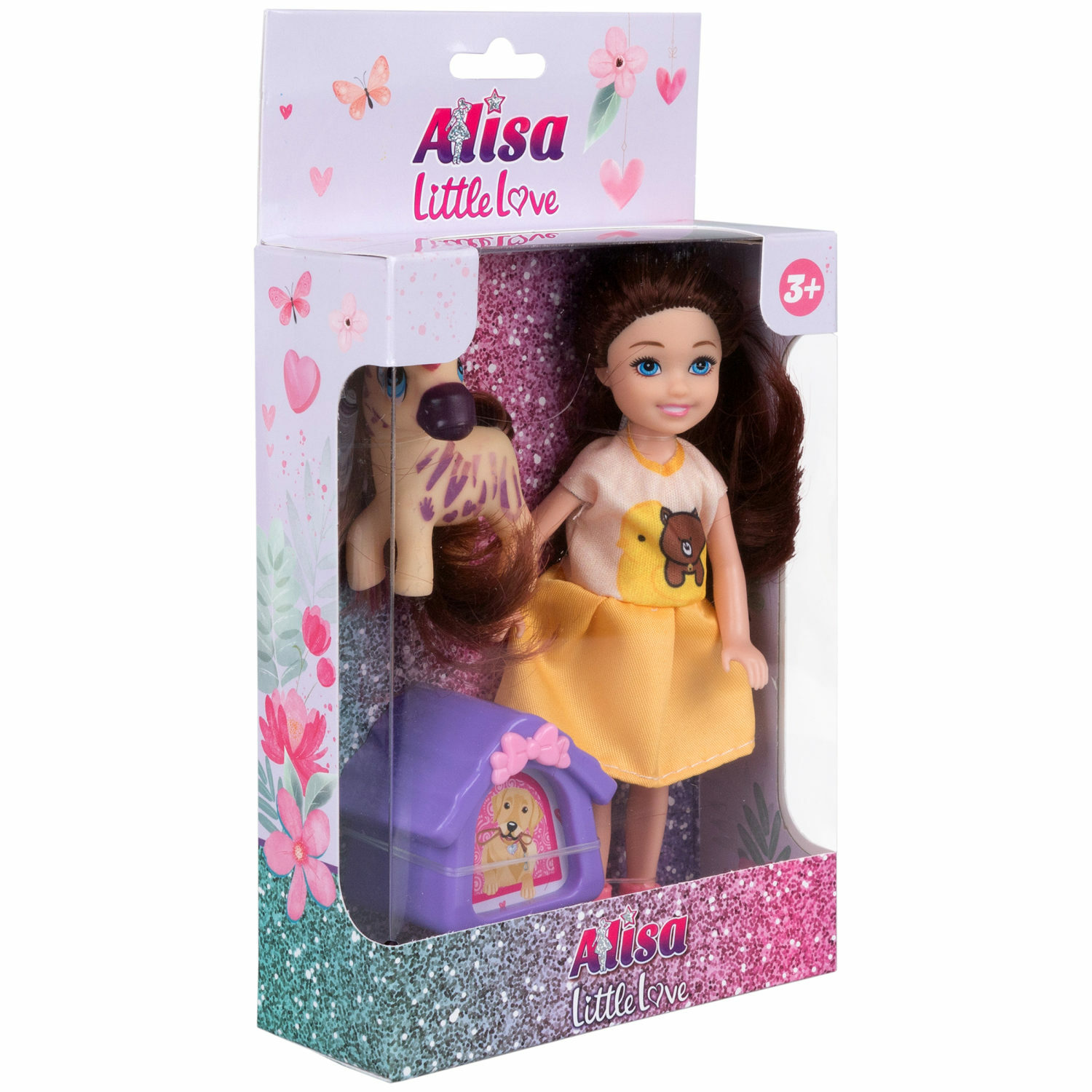 Кукла детская 1TOY Alisa Little Love с аксессуарами брюнетка с длинными волосами маленькая мини Т24384 - фото 7