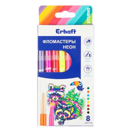 Фломастеры Erhaft Studio неоновые 8цветов KR971875