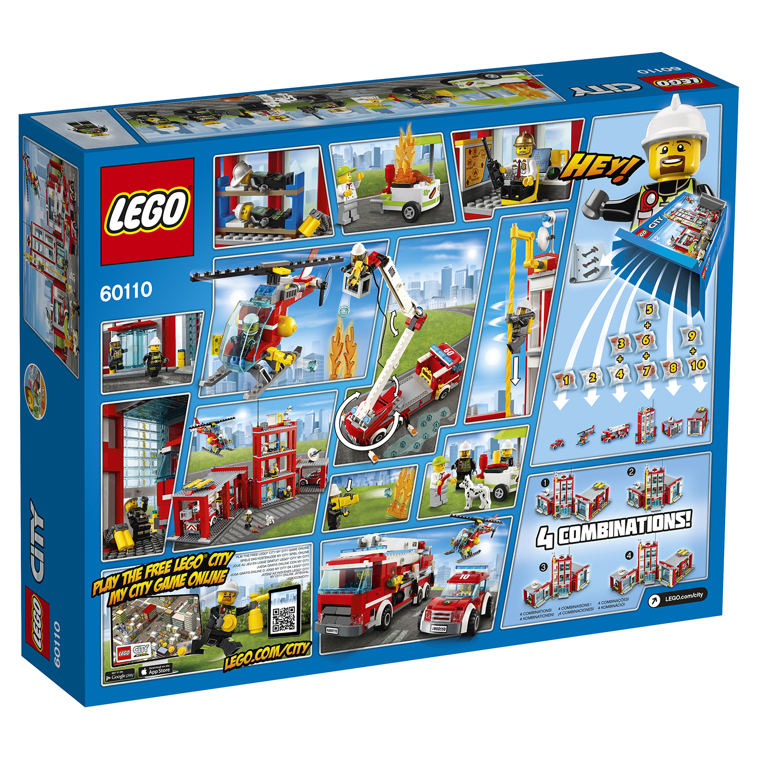 Конструктор LEGO City Fire Пожарная часть (60110) купить по цене 8499 ₽ в  интернет-магазине Детский мир