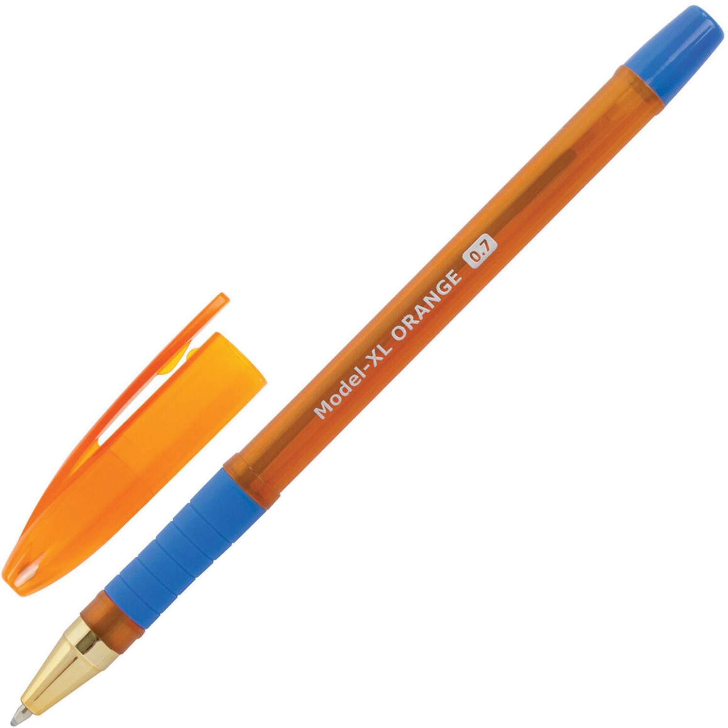 Ручка шариковая Brauberg масляная с грипом Model-Xl Orange 12шт синяя - фото 9