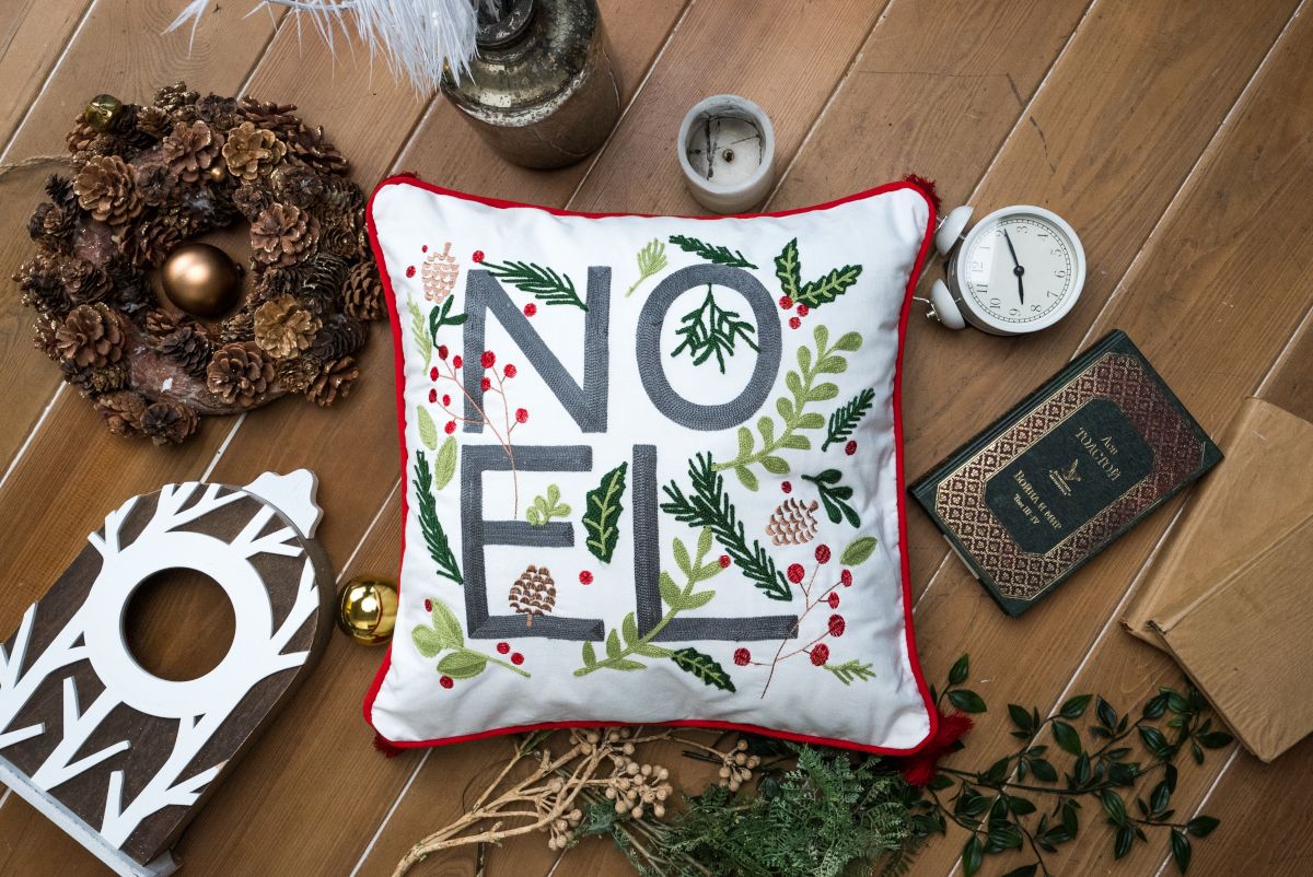 Чехол для подушки Arya Home Collection 45x45 Noel Белый - фото 4