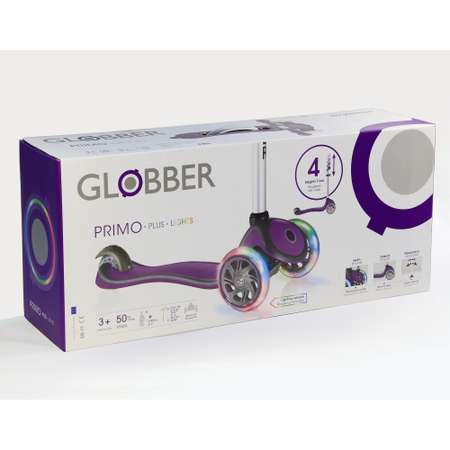 Самокат Globber Primo Plus Lights Фиолетовый 442-103