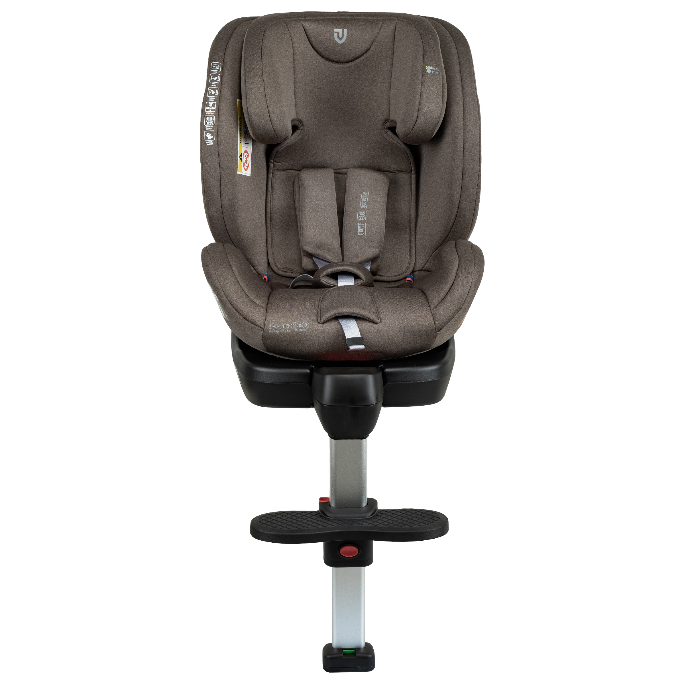 Автокресло детское JOVOLA Jet Isofix 0-36 кг группа 0+1+2+3 с упором в пол бежевый-коричневый - фото 9