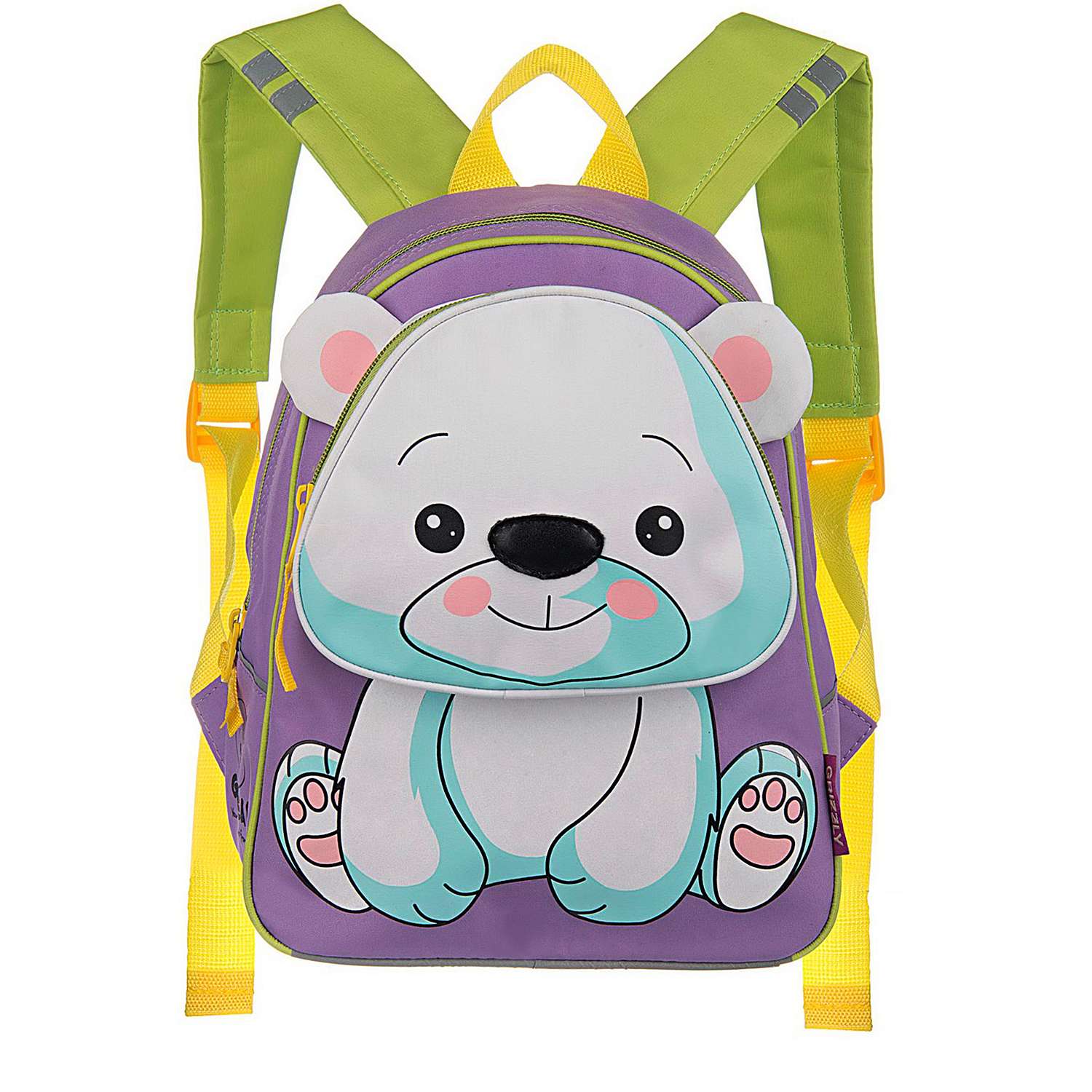 Рюкзак детский Grizzly Медвежонок Фиолетовый RS-073-1/2 - фото 1