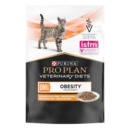Корм для кошек Purina Pro Plan Veterinary diet 85г OM при избыточной массе тела с курицей