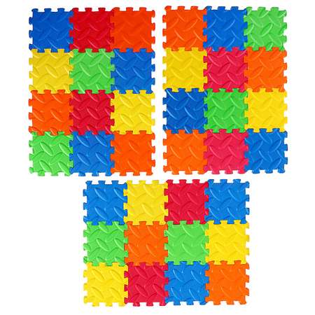 Коврик-пазл IQ-ZABIAKA «Цветные квадраты» 36 элементов