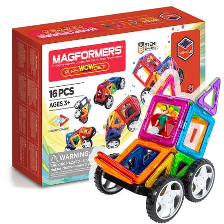 Магнитный конструктор MAGFORMERS 707004-Д Play Wow Set 16 дет.