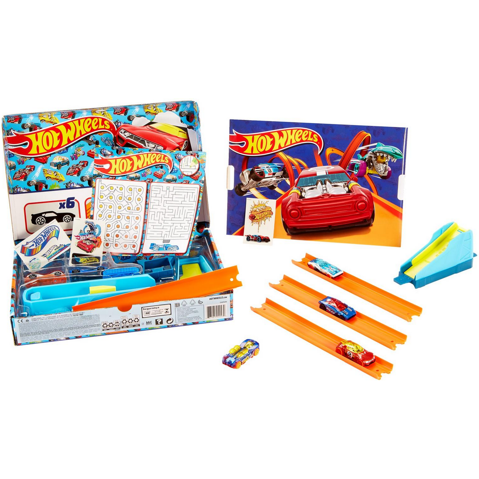 Трек Hot Wheels Праздничная коробка с пусковой установкой GWN96 - фото 1