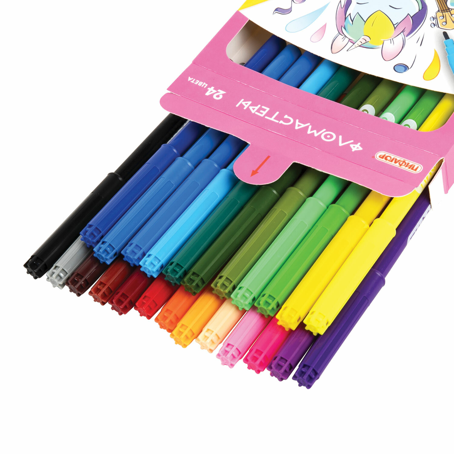 Фломастеры Пифагор для рисования для детей набор 24 цвета - фото 12