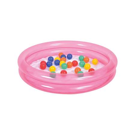 Надувной бассейн Jilong Детский гры с шариками 90х20 см мячи 2 кольца розовый