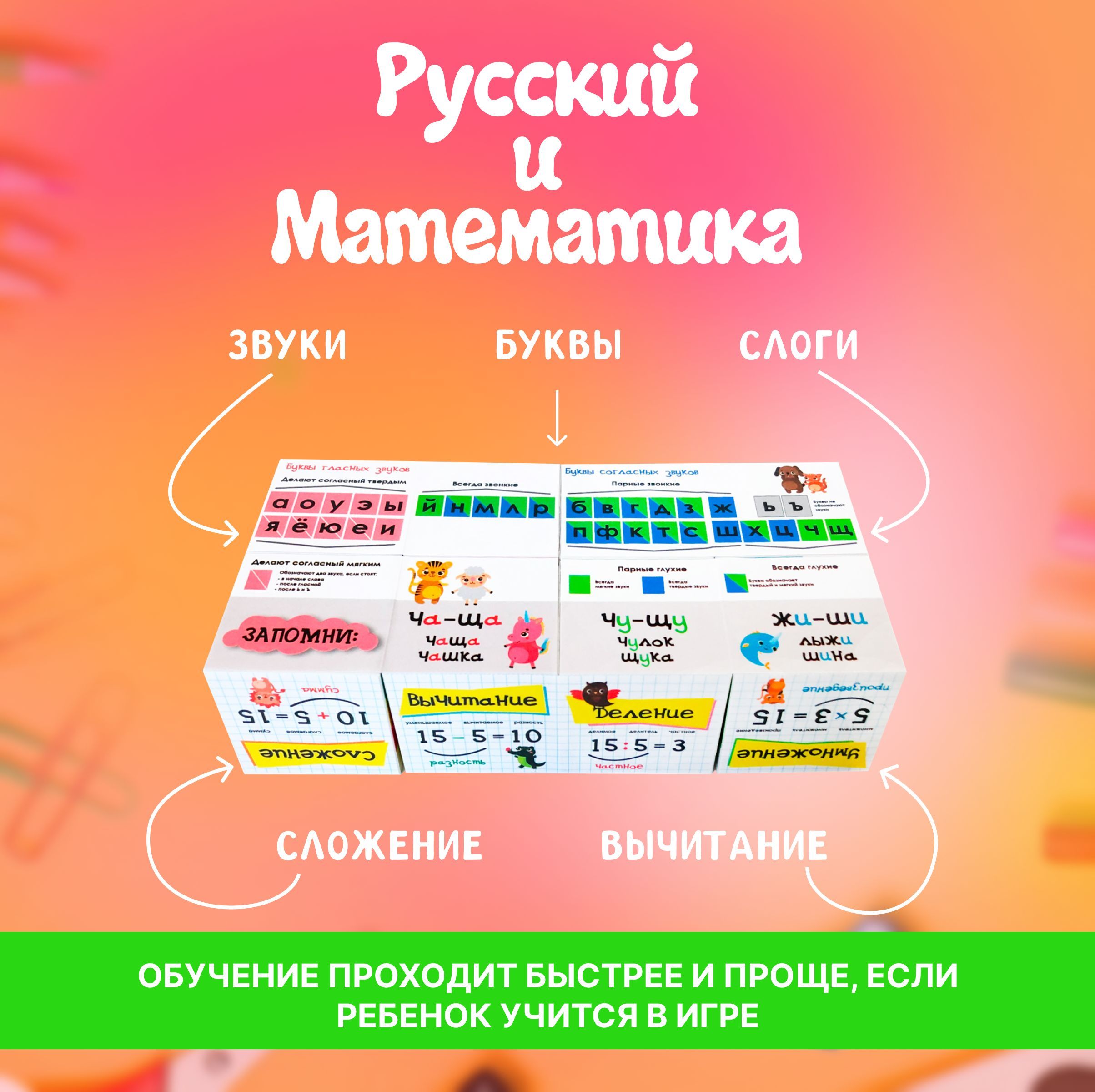 Кубик транформер MAGTRADE WOW пособие по русскому языку и математике для начальных классов - фото 3