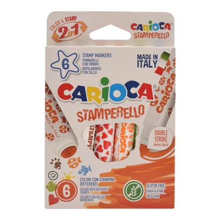 Фломастеры CARIOCA STAMPERELLO двусторонние со штампами 6 цв