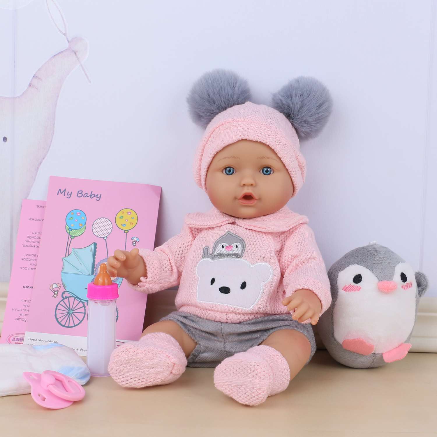 Кукла Реборн QA BABY Мэри пупс набор игрушки для ванны для девочек 35 см 3503 - фото 6