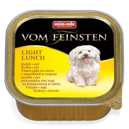 Корм для собак ANIMONDA 150г Vom Feinsten Light L облегченное меню с индейкой и сыром консервированный