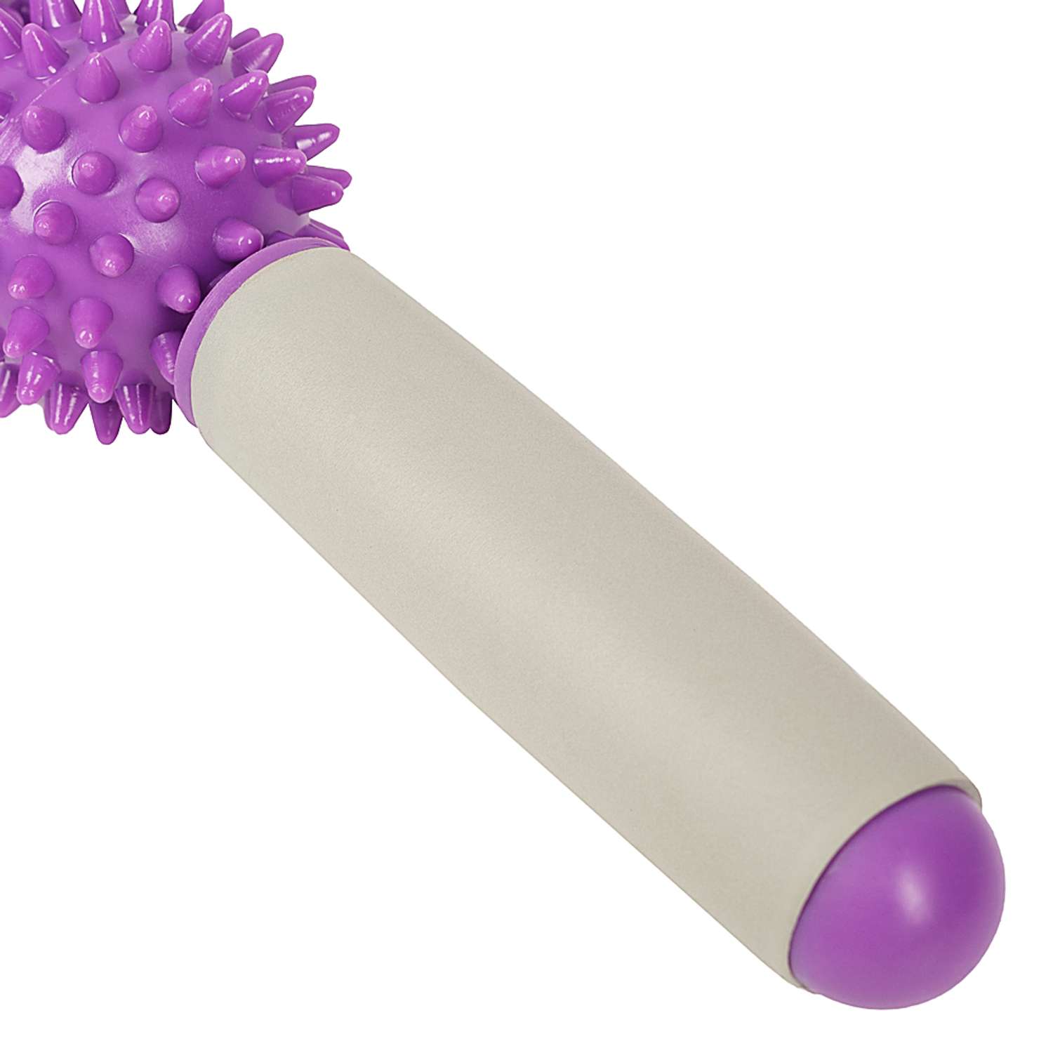 Массажёр ручной механический STRONG BODY МФР 5 массажных мячей на палке фиолетовый - фото 6