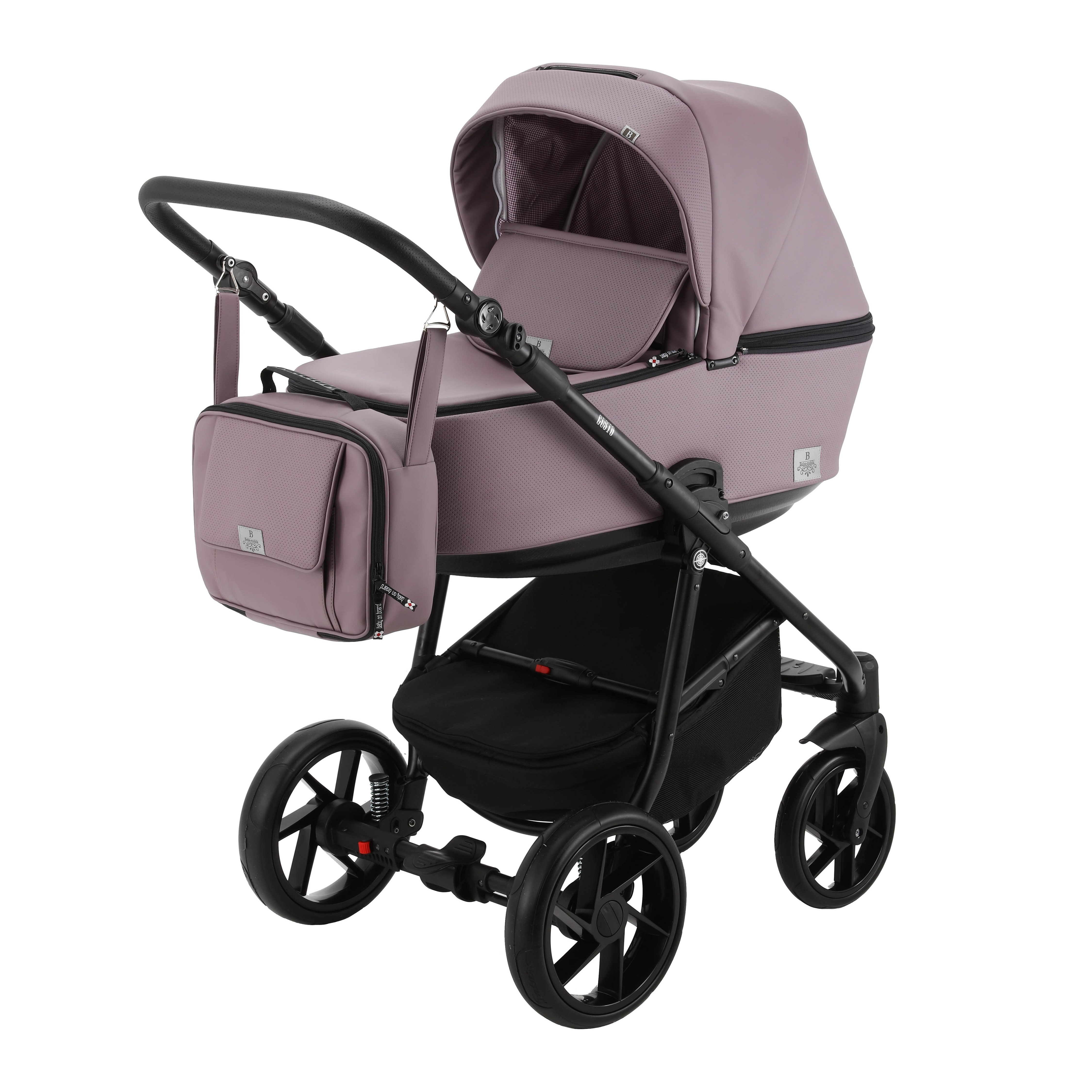 Коляска 2в1 BeBe-mobile Gusto Deluxe GU118 Сиреневая кожа-Сиреневая перфорированная кожа - фото 1