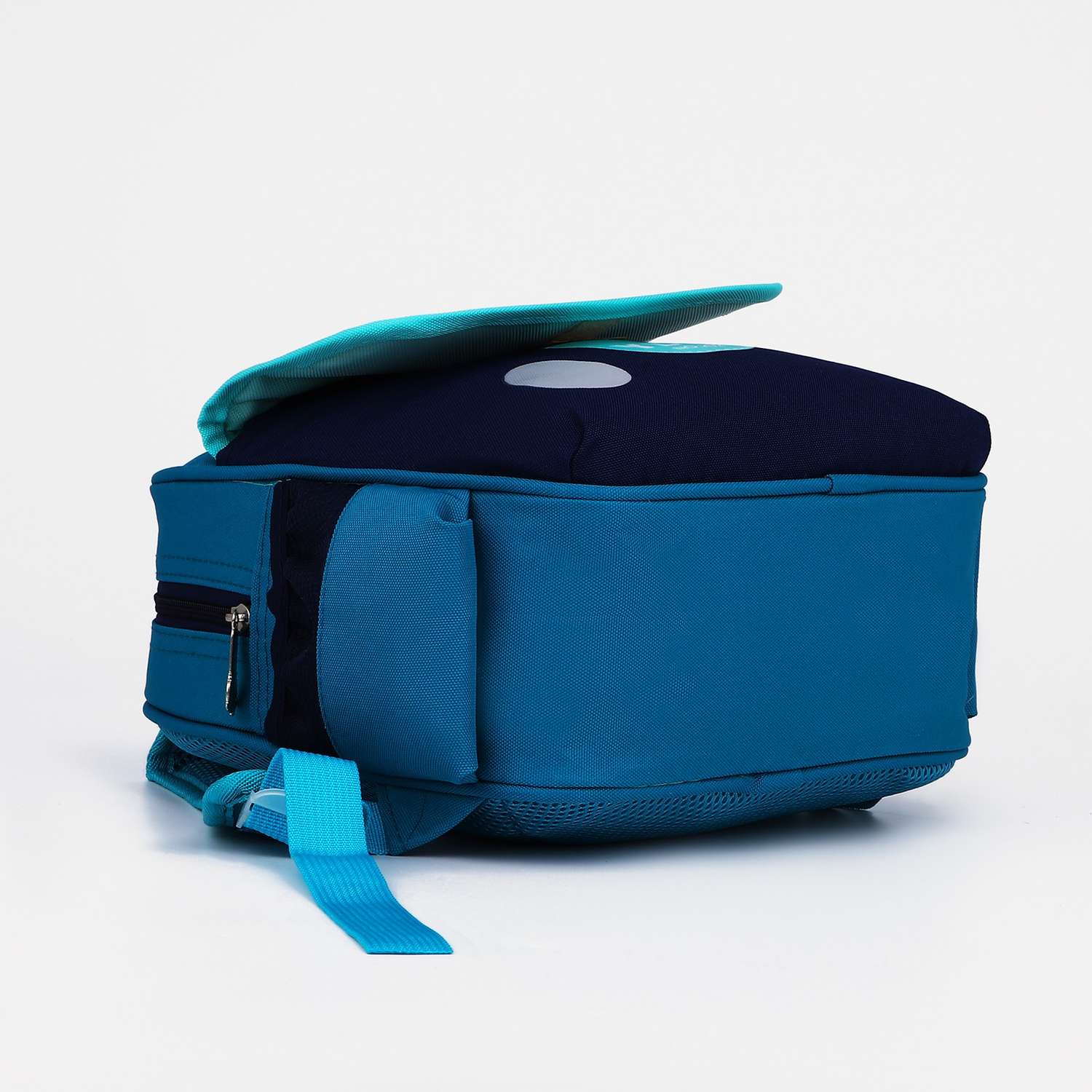 Рюкзак Sima-Land на молнии 3 наружных кармана цвет синий/голубой - фото 3