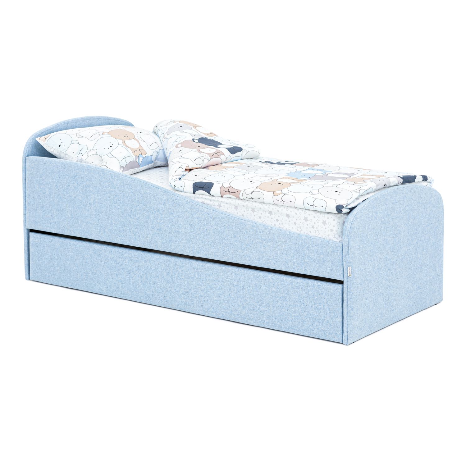 Кровать детская Бельмарко Letmo с ящиком Рогожка Небесный - фото 17