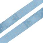 Лента Айрис атласная с рисунком упаковочная Звездочки 15 мм 3 м голубой