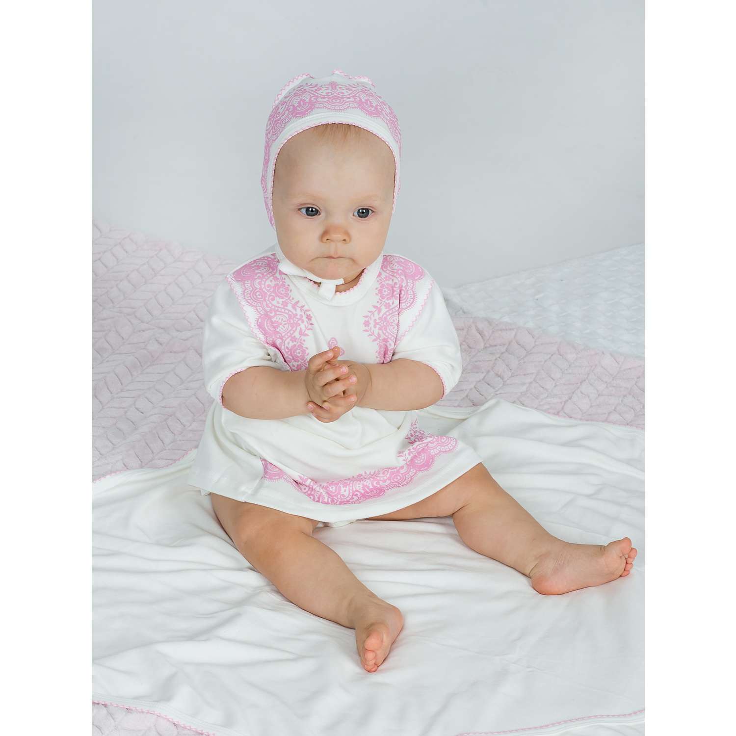 Кристильный набор KiMMi Baby Кб-1308081 молочный-розовый - фото 1