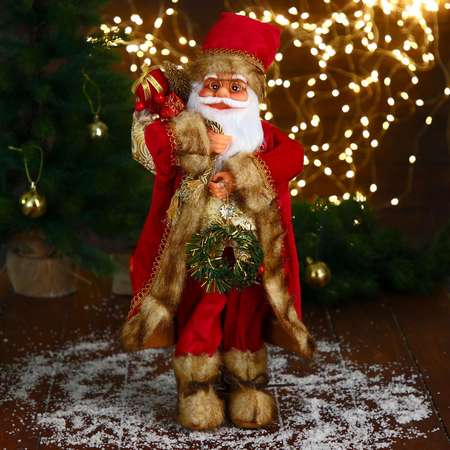 Дед мороз Зимнее волшебство «В золотом кафтане с венком» 20х45 см