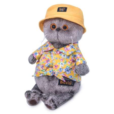 Мягкая игрушка BUDI BASA Кот Басик в панаме 19 см BB007